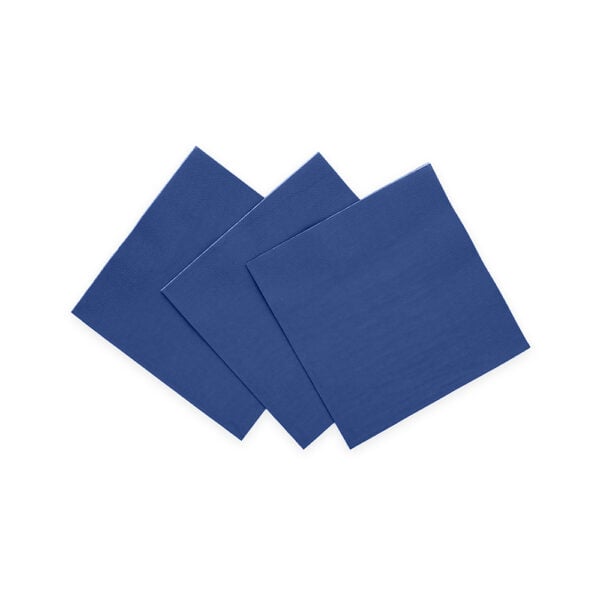 20 3-Ply Paper Cocktail Napkins 24x24cm  FSC - Dark blue