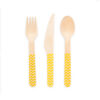 18 pcs wooden cutlery FSC - Yellow