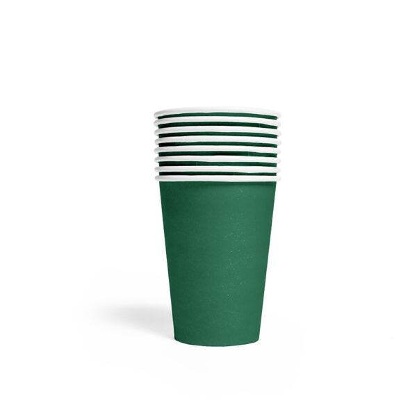 8 Paper cups 210ml FSC - Dark green