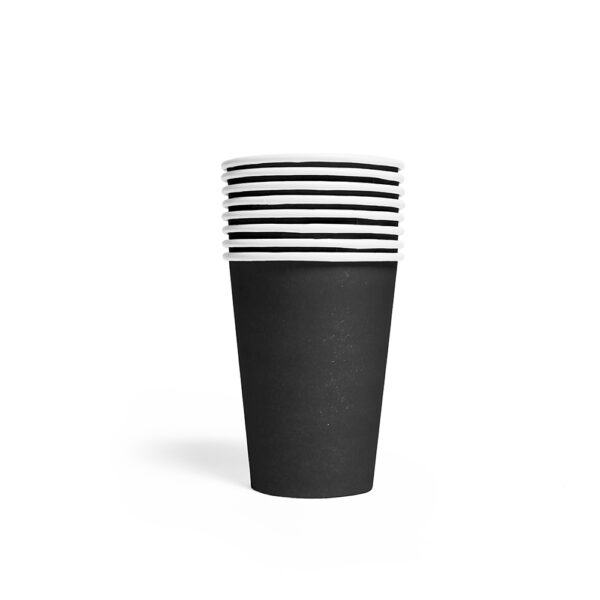 8 Paper cups 210ml FSC - Black