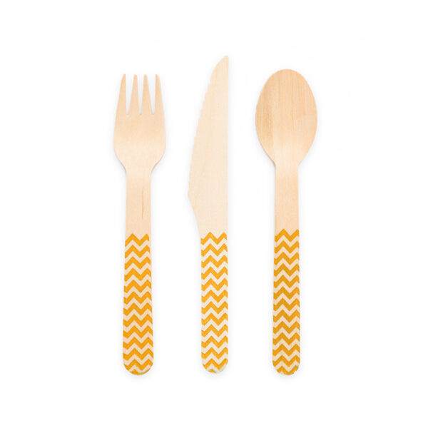 18 pcs wooden cutlery FSC - Orange