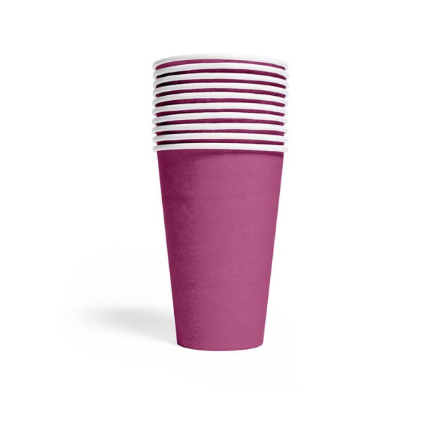 10 Paper cups 350ml FSC - Purple