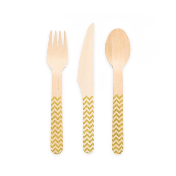 18 pcs wooden cutlery FSC - Purple