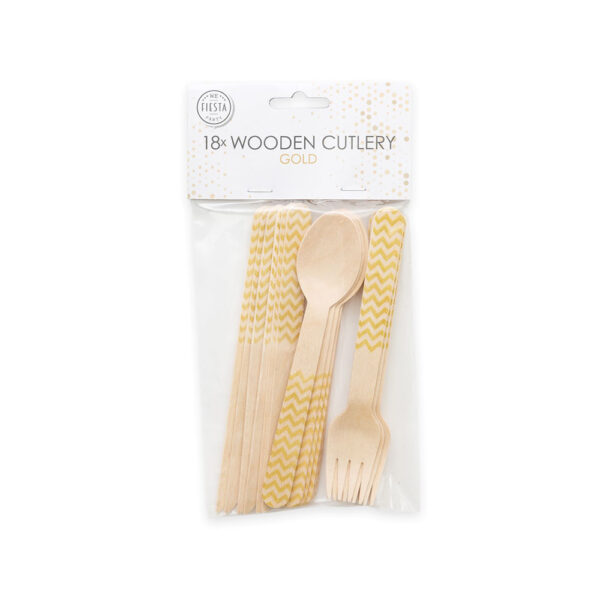 18 pcs wooden cutlery FSC - Purple - Image 2