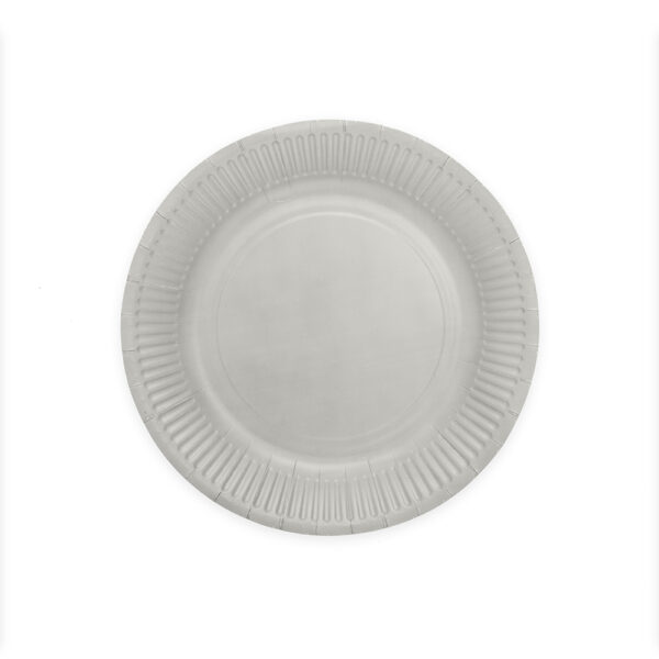 16 Paper plates 23cm FSC - Silver