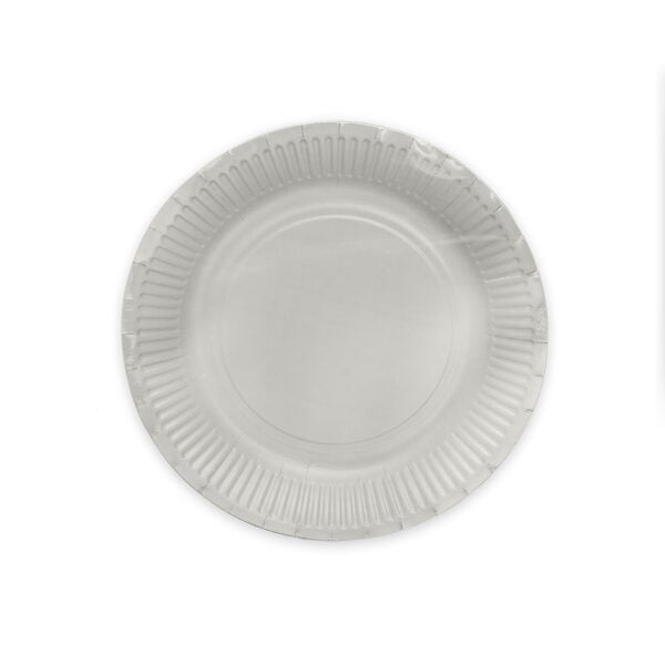 16 Paper plates 23cm FSC - Silver - Image 2