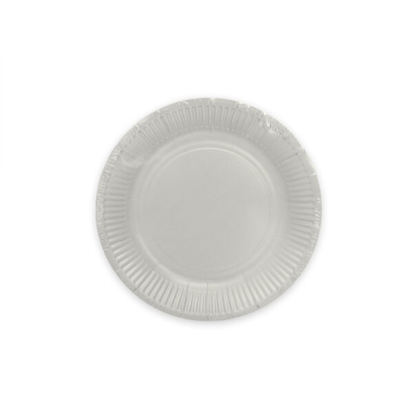 20 Paper plates 18cm FSC - Silver - Image 2