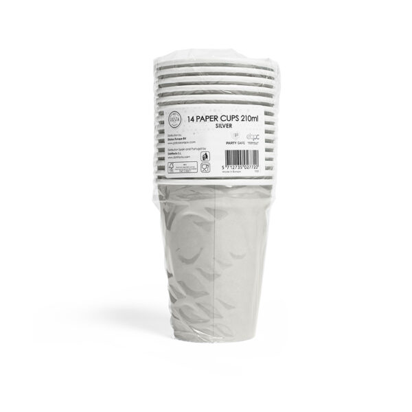 14 Paper cups 210ml FSC - Silver - Image 2