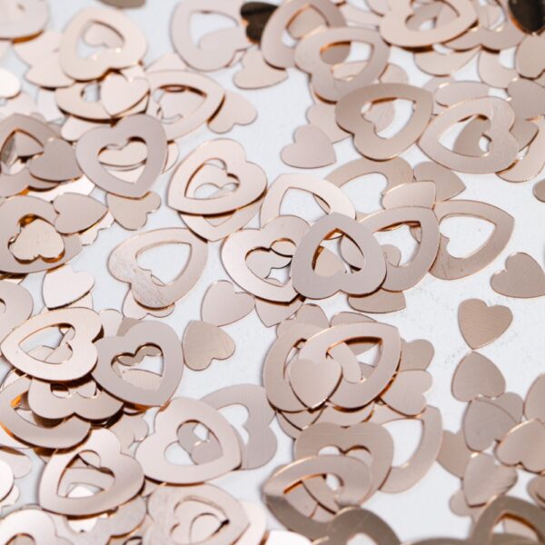 Table confetti Rose gold open hearts - 14 grams