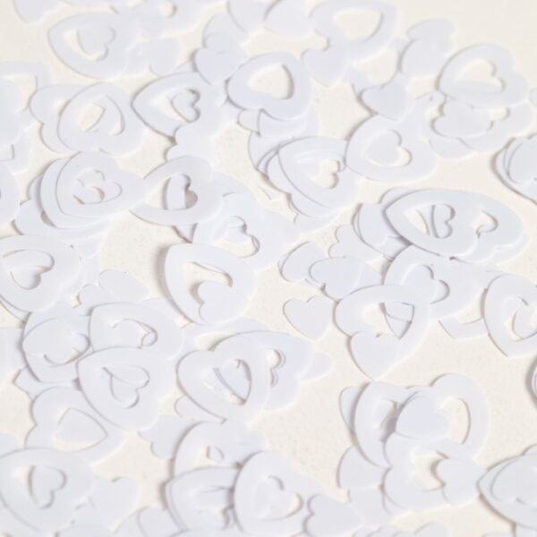 Table confetti White open hearts - 14 grams