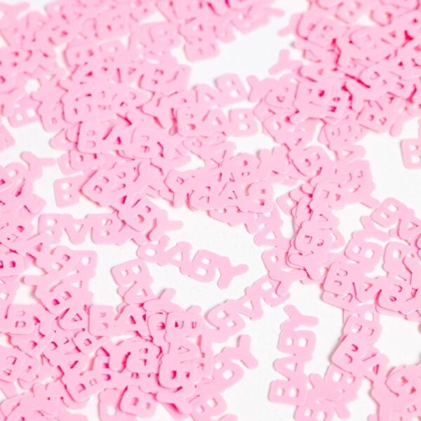 Table confetti Pink text "baby" - 14 grams