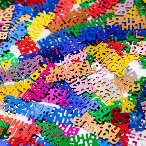 Table confetti Multicolour text "Happy Birthday" - 14 grams