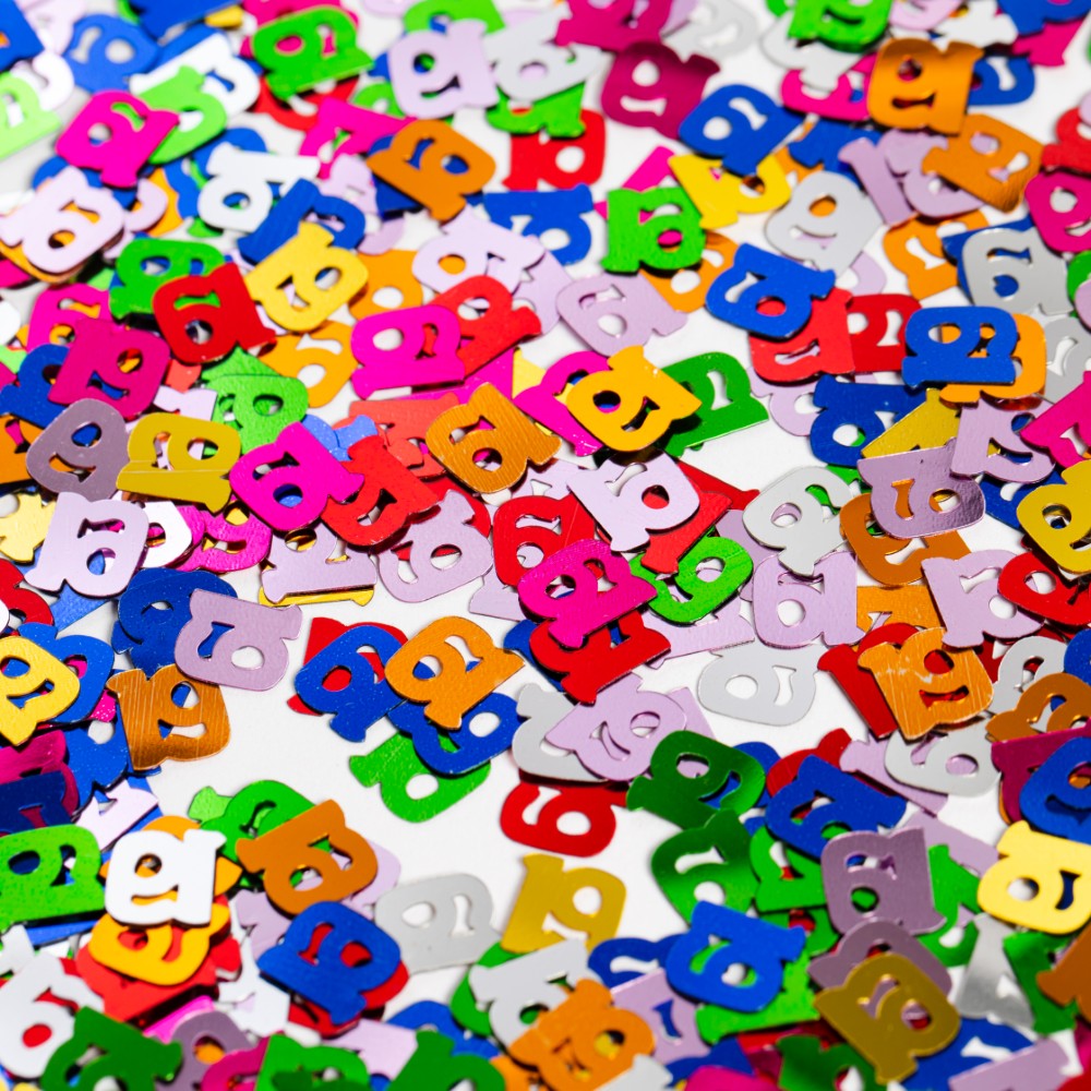 Table confetti Multicolour number 19 - 14 grams - Globos Europe