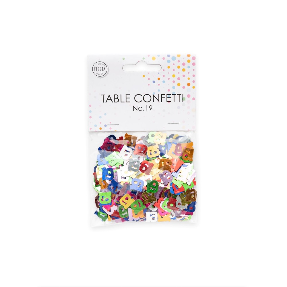 Table confetti Multicolour number 19 - 14 grams - Globos Europe