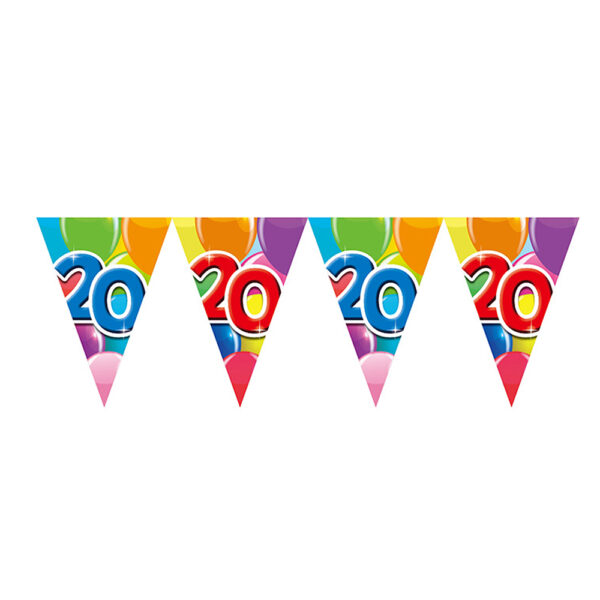 Bunting PET 10m - 2-side print - flagsize 20x30cm -  '20'