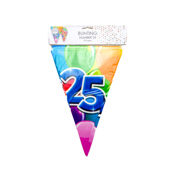 Bunting PET 10m - 2-side print - flagsize 20x30cm -  '25' - Image 2