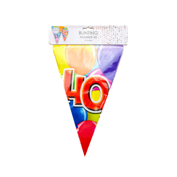 Bunting PET 10m - 2-side print - flagsize 20x30cm -  '40' - Image 2
