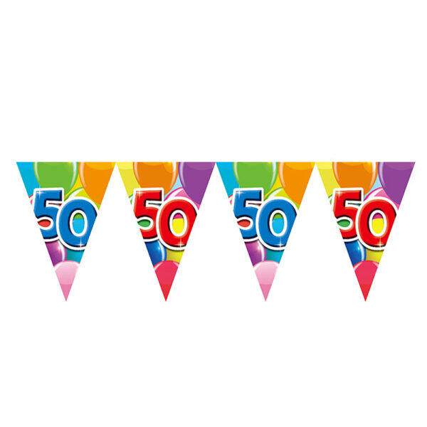 Bunting PET 10m - 2-side print - flagsize 20x30cm -  '50'