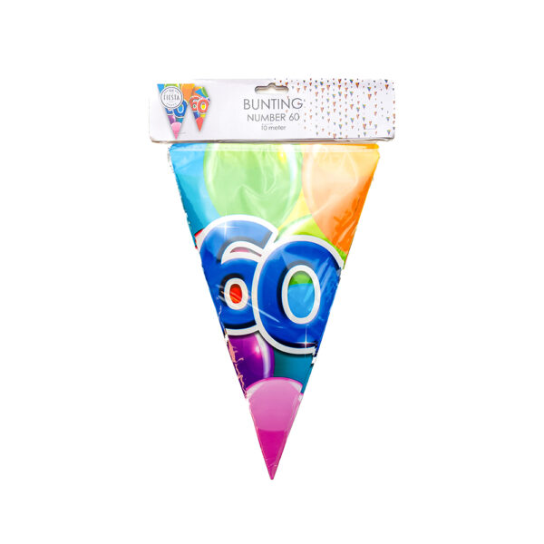 Bunting PET 10m - 2-side print - flagsize 20x30cm -  '60' - Image 2