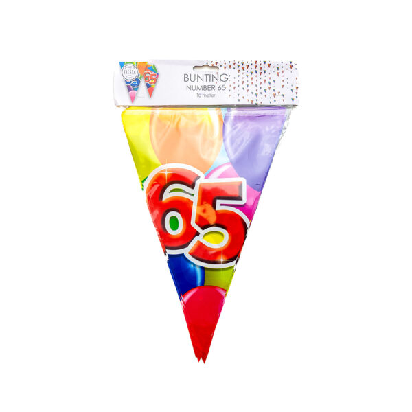 Bunting PET 10m - 2-side print - flagsize 20x30cm -  '65' - Image 2