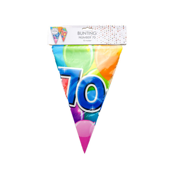 Bunting PET 10m - 2-side print - flagsize 20x30cm -  '70' - Image 2