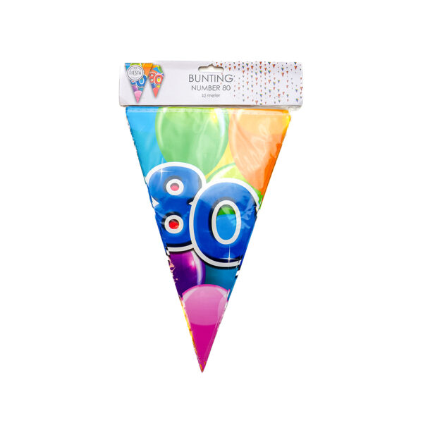Bunting PET 10m - 2-side print - flagsize 20x30cm -  '80' - Image 2