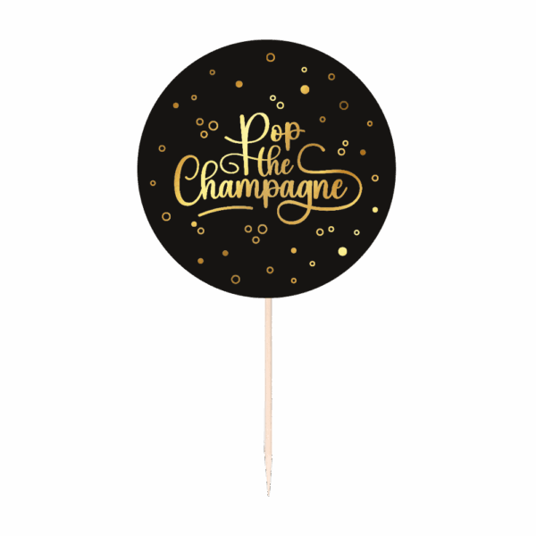 25 Party picks - Pop the Champagne - black