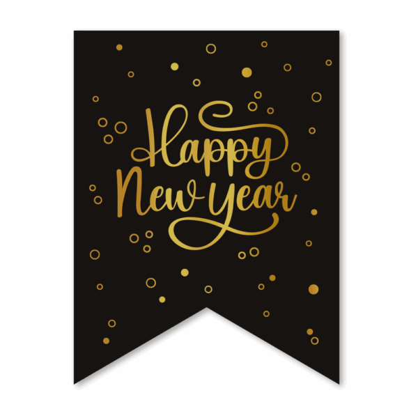 Pennant banner paper 6m - Happy New Year