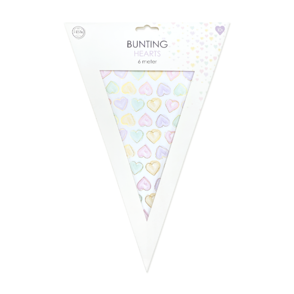 Bunting Paper 6m 20x30cm - Watercolors Hearts - Image 2