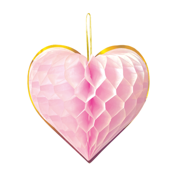 4 Honeycombs Paper astd 23cm - Watercolors Hearts