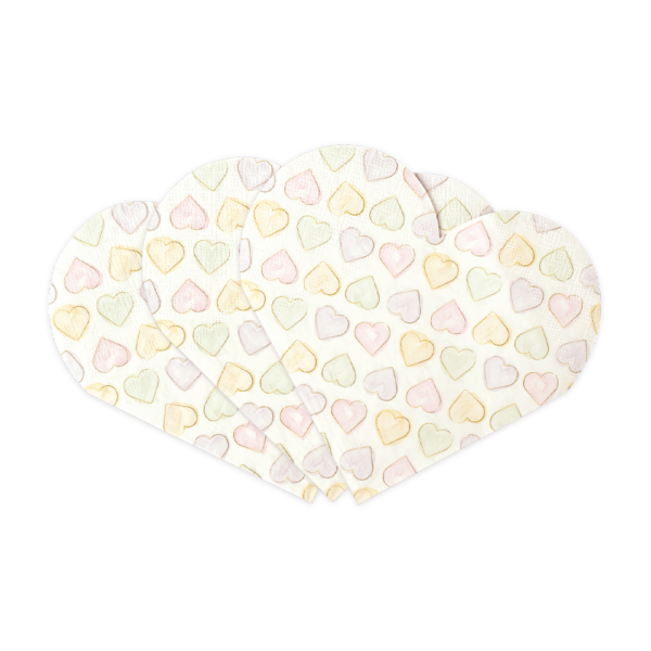 20 3-Ply Paper Heart shape Napkins 33x33cm - Watercolors Hearts