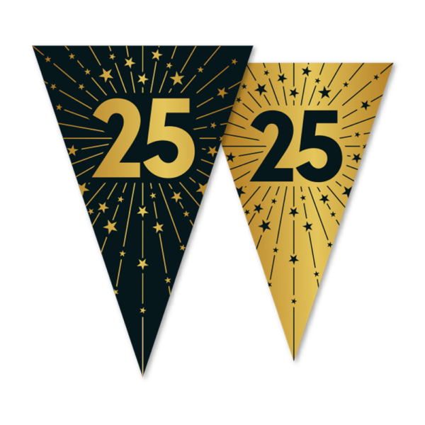 Bunting PET 10m - 2-side print - flagsize 20x30cm - '25' Golden Celebrations