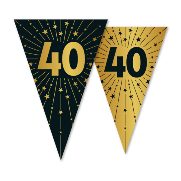 Bunting PET 10m - 2-side print - flagsize 20x30cm - '40' Golden Celebrations