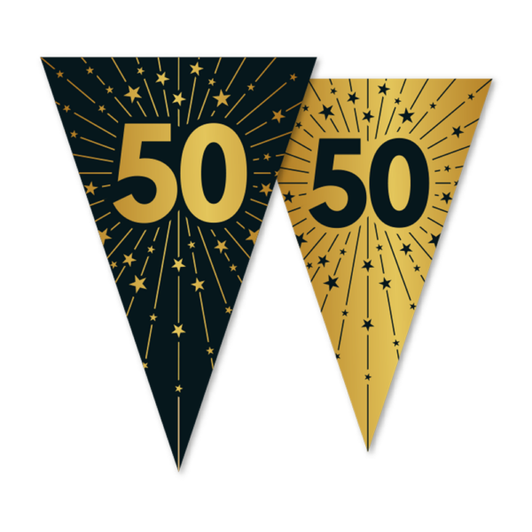 Bunting PET 10m - 2-side print - flagsize 20x30cm - '50' Golden Celebrations