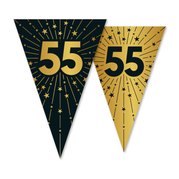 Bunting PET 10m - 2-side print - flagsize 20x30cm - '55' Golden Celebrations