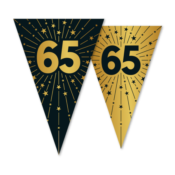 Bunting PET 10m - 2-side print - flagsize 20x30cm - '65' Golden Celebrations