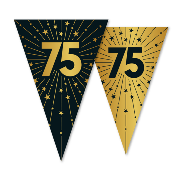 Bunting PET 10m - 2-side print - flagsize 20x30cm - '75' Golden Celebrations