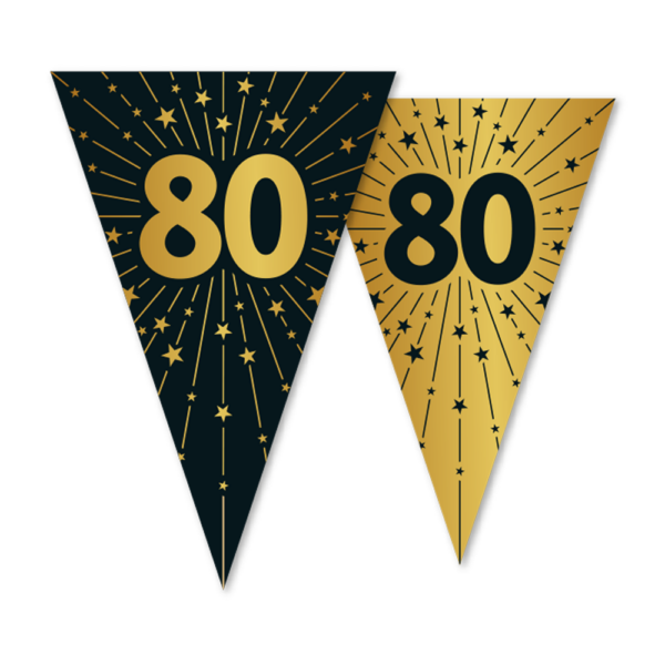 Bunting PET 10m - 2-side print - flagsize 20x30cm - '80' Golden Celebrations