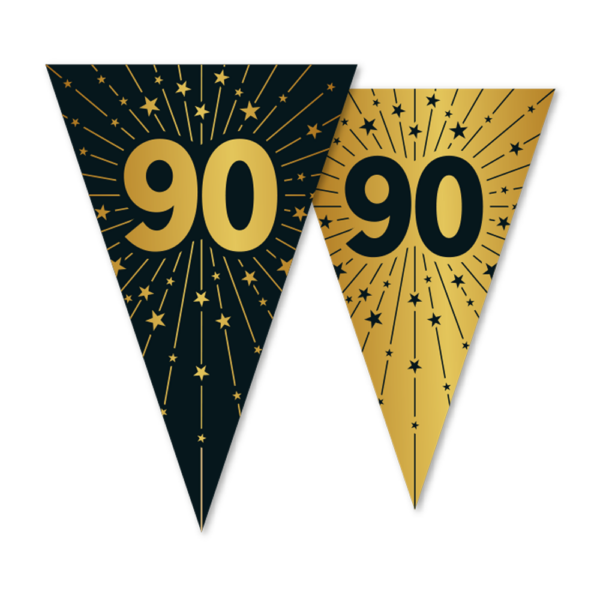 Bunting PET 10m - 2-side print - flagsize 20x30cm - '90' Golden Celebrations