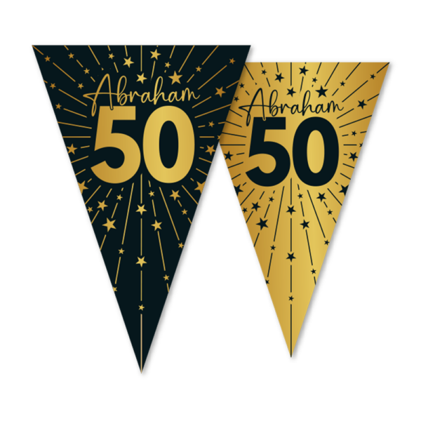 Bunting  PET 10m - 2-side print - flagsize 20x30cm - Abraham Golden Celebrations