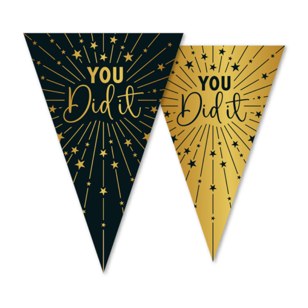 Bunting PET 10m - 2-side print - flagsize 20x30cm - You did It Golden Celebrations