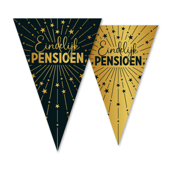 Bunting PET 10m - 2-side print - flagsize 20x30cm - Pensioen Golden Celebrations
