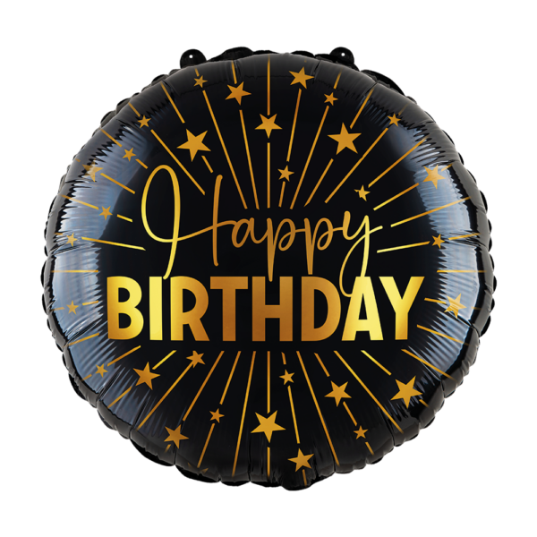 Foilballoon 18" - Happy Birthday Golden Celebrations