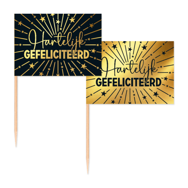50 Flag picks - Hartelijk Gefeliciteerd Golden Celebrations