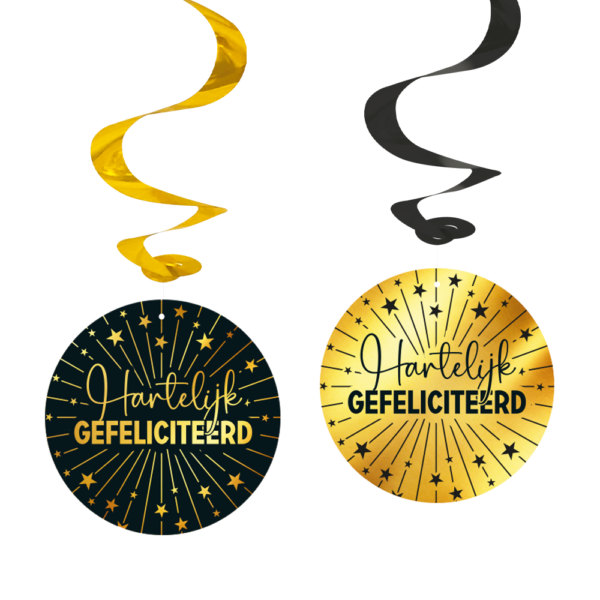 4 Swirls - Hartelijk Gefeliciteerd Golden Celebrations