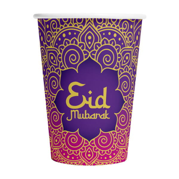 8 Paper cups - 210 ml -Eid Mubarak