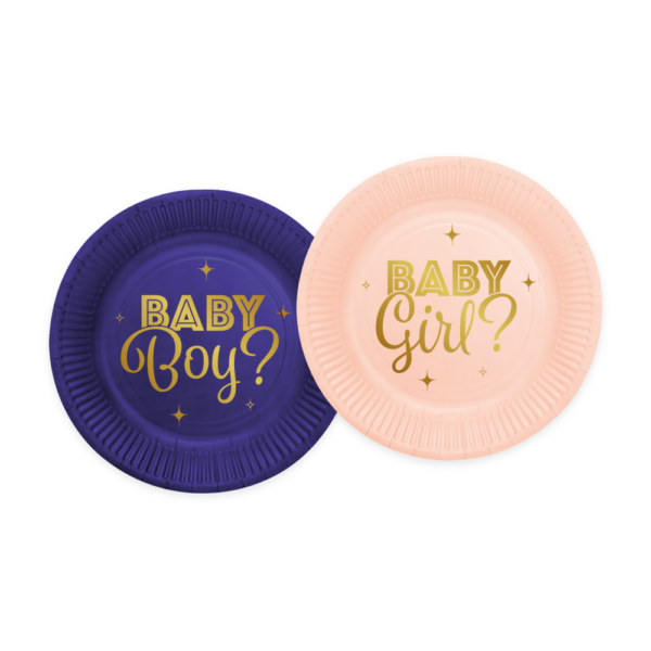 8 Paper plates 18 cm - Gender Reveal