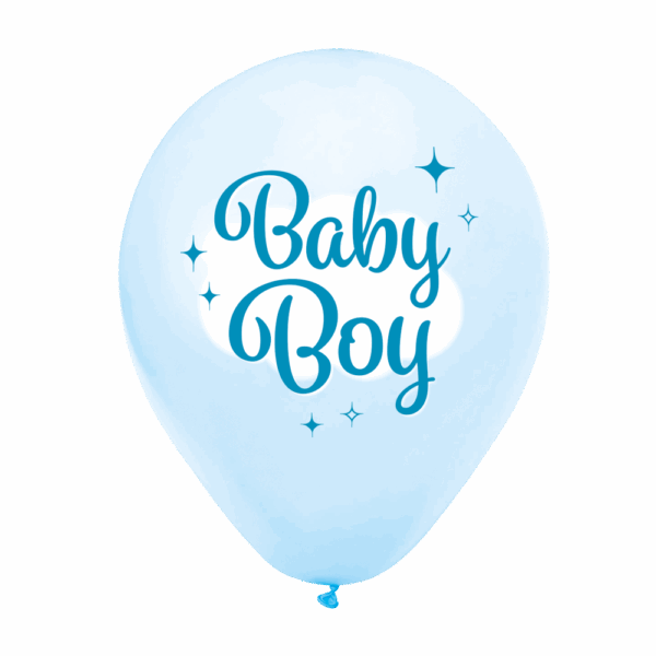 8 Latex balloons 12" 1-sided - Baby Boy