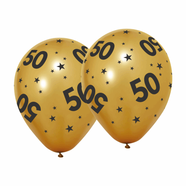 6 Balloons 12''  '50' gold