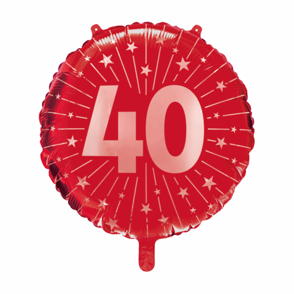 Foilballoon 18" - '40' ruby red